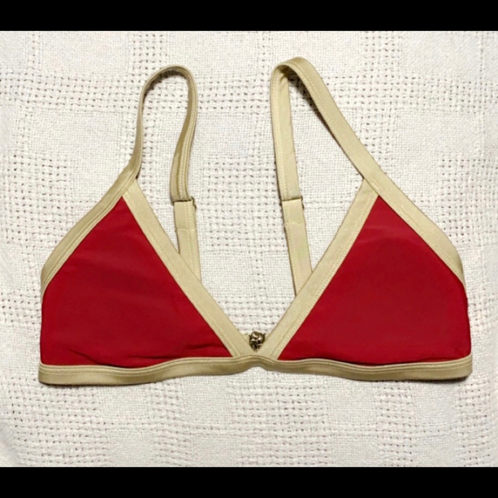 Red and Gold bathing suit top
